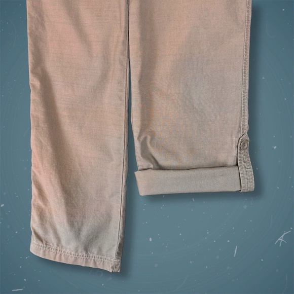 Eddie Bauer Size 8 Khaki Roll-up Pants Y2K Embroidered Detail - Picture 6 of 12